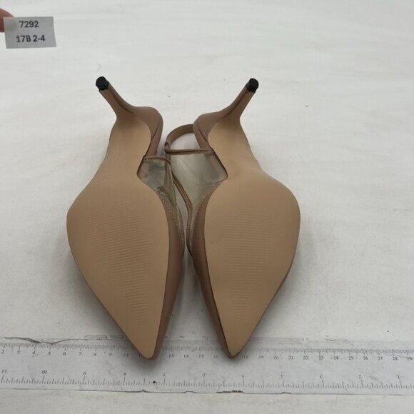 FSJ Women Trendy Pointed Toe Kitten Low Heel Slip on Pumps Slingback Office Shoe - Picture 7 of 8